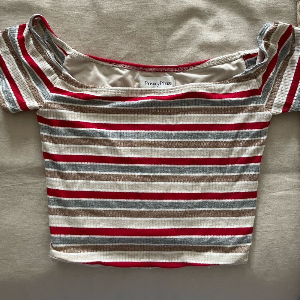 Privacy Please - Crop Stripe Top